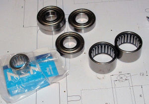 Needle roller and ball bearing types
